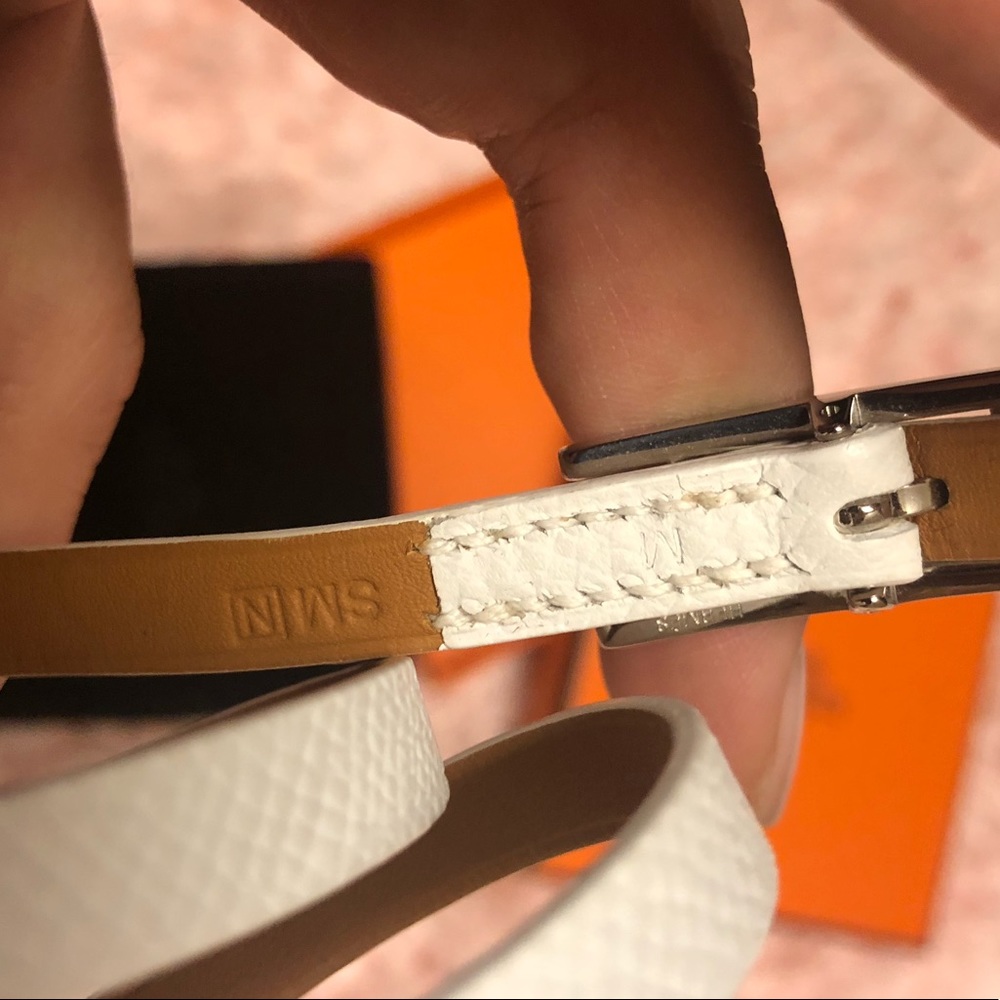 Herms Rust Triple Wrap Behapi Bracelet/White - image 4